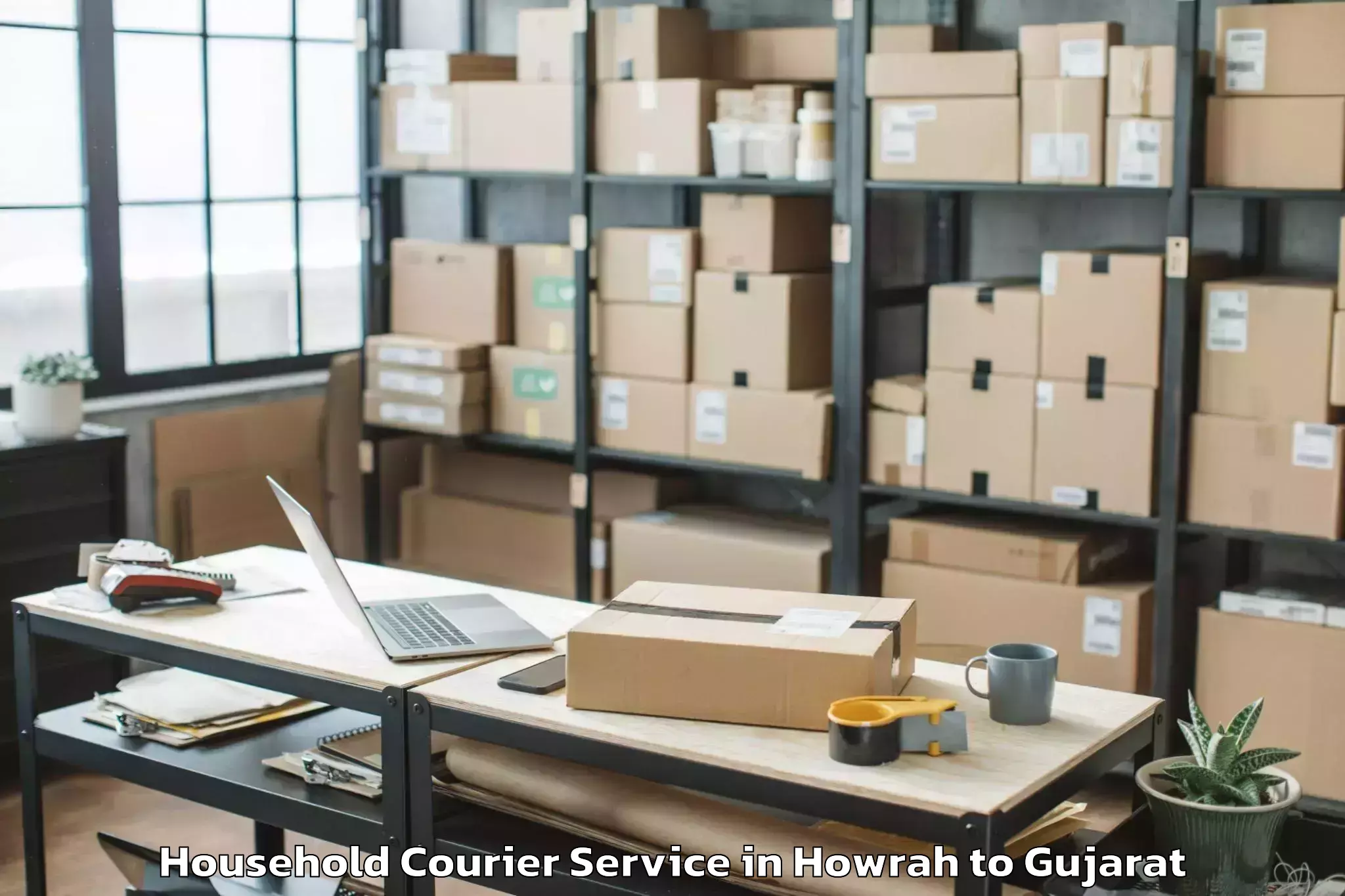 Affordable Howrah to Anjar Household Courier